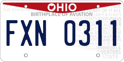 OH license plate FXN0311