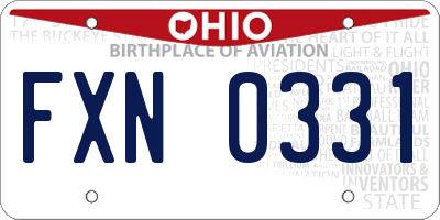 OH license plate FXN0331