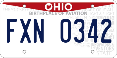 OH license plate FXN0342