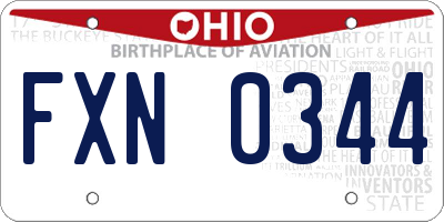 OH license plate FXN0344