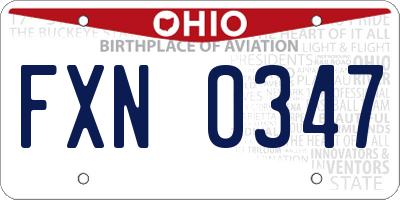 OH license plate FXN0347