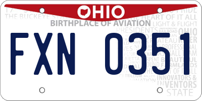 OH license plate FXN0351