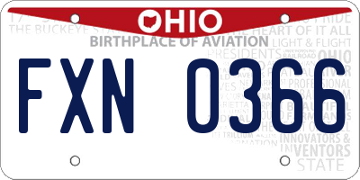 OH license plate FXN0366