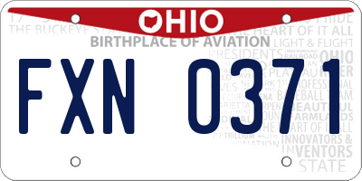 OH license plate FXN0371