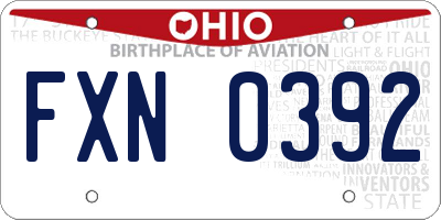 OH license plate FXN0392