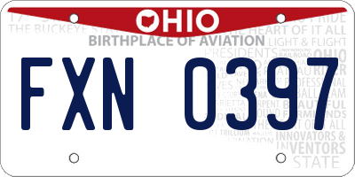 OH license plate FXN0397