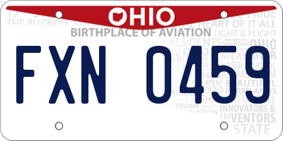 OH license plate FXN0459