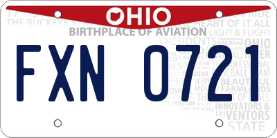 OH license plate FXN0721