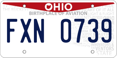 OH license plate FXN0739