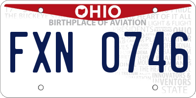 OH license plate FXN0746