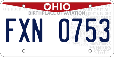 OH license plate FXN0753