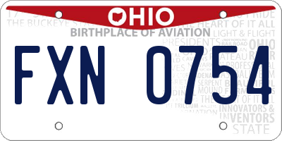 OH license plate FXN0754