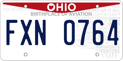 OH license plate FXN0764