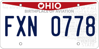 OH license plate FXN0778