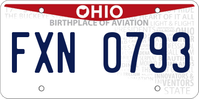 OH license plate FXN0793