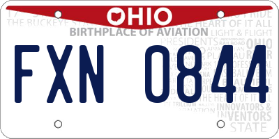 OH license plate FXN0844