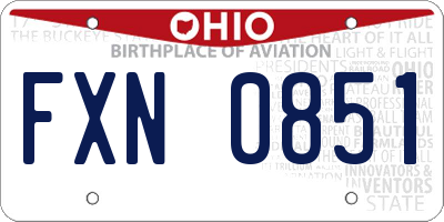 OH license plate FXN0851