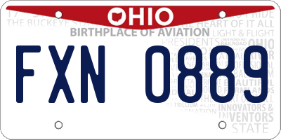 OH license plate FXN0889