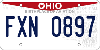 OH license plate FXN0897