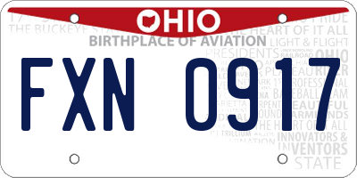 OH license plate FXN0917