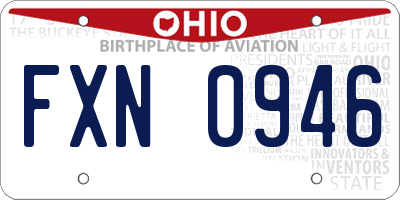 OH license plate FXN0946