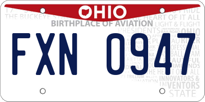 OH license plate FXN0947