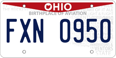 OH license plate FXN0950