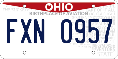 OH license plate FXN0957