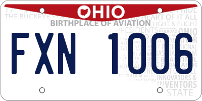 OH license plate FXN1006