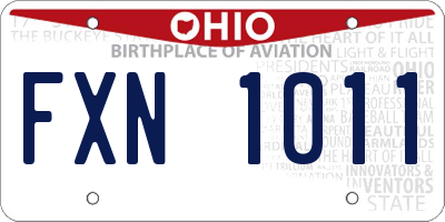 OH license plate FXN1011