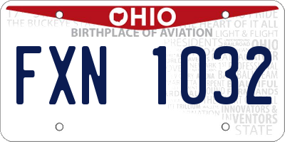 OH license plate FXN1032