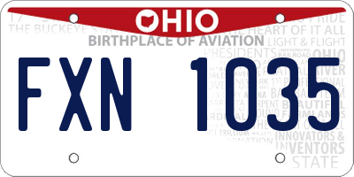 OH license plate FXN1035