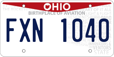 OH license plate FXN1040
