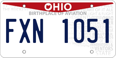 OH license plate FXN1051