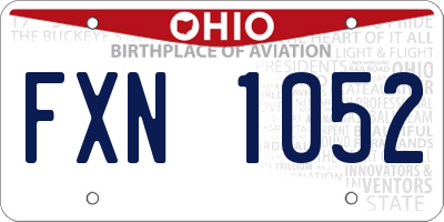 OH license plate FXN1052