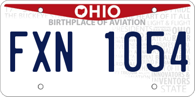 OH license plate FXN1054