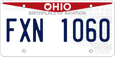 OH license plate FXN1060