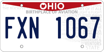 OH license plate FXN1067