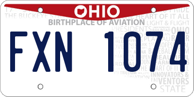 OH license plate FXN1074