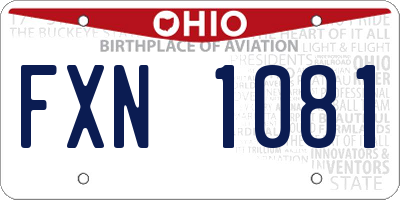 OH license plate FXN1081