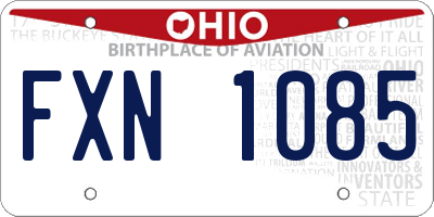 OH license plate FXN1085