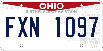 OH license plate FXN1097