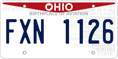 OH license plate FXN1126