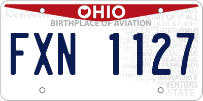OH license plate FXN1127