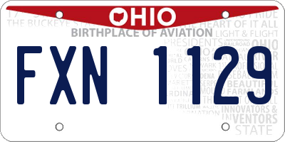 OH license plate FXN1129