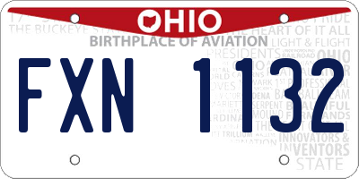 OH license plate FXN1132