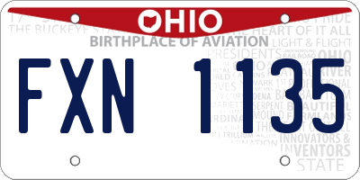 OH license plate FXN1135