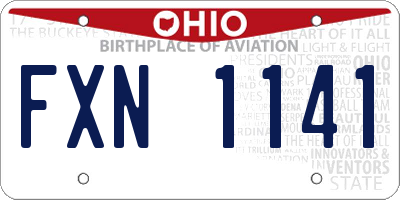 OH license plate FXN1141