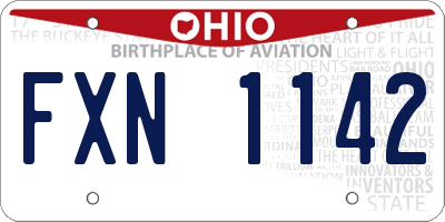 OH license plate FXN1142