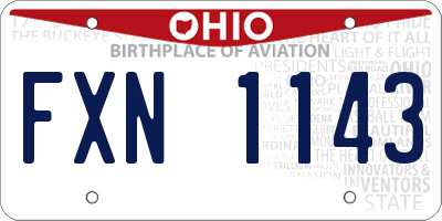 OH license plate FXN1143